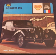 Fiches Illustrées  **  Voitures Anciennes  **  Delahaye 135 - Coches