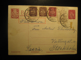 FUNCHAL 1950 To Stockholm Sweden Bilhete Postal 4 Stamp On Postal Stationery Card Portuguese Area Madeira Portugal - Funchal