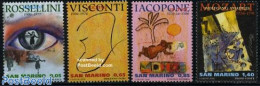 San Marino 2006 Authors 4v, Mint NH, Performance Art - Transport - Amadeus Mozart - Film - Music - Automobiles - Motor.. - Unused Stamps