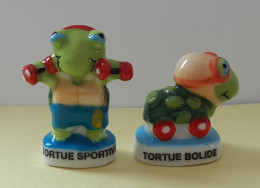 FEVE FEVES - "LES TORTUES 2018" - LOT DE 2 - TORTUE SPORTIVE & TORTUE  BOLIDE - Dieren