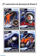 Central Africa 2018 Vostok 6 4v M/s, Mint NH, Transport - Space Exploration - Central African Republic