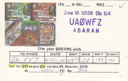 AK 213628 QSL - USSR - Abakan - Radio Amateur