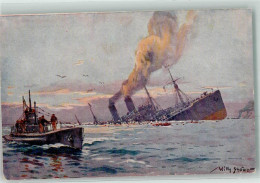 39439721 - U-Boot Versenkung Feindlicher Truppentransportdampfer Spende - Stöwer, Willy