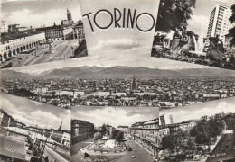 AD608 Torino - Piazza San Carlo - Piazza Statuto - Piazza Vittorio Veneto - Giardini Porta Nuova / Viaggiata 1968 - Multi-vues, Vues Panoramiques