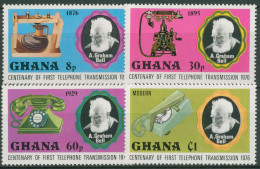 Ghana 1976 Das Telefon Alexander Graham Bell 662/65 A Postfrisch - Ghana (1957-...)