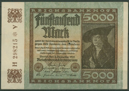 Dt. Reich 5000 Mark 1922, DEU-91f FZ Y, Fast Kassenfrisch (K1424) - 5000 Mark