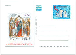 CDV 233 Slovakia Most Beautiful Postage Stamp Of The 2013 Year (card Issue 2014) St Cyril And St Methodeus Joint Issue - Christentum