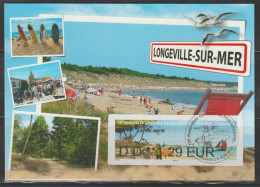 Atm, Nabanco, Carte Maximum, 1er Jour, Lettre Verte DD1.29€, 24/05/2024. LONGEVILLE SUR MER, A.G. Philapostel. Surf, - 2010-... Vignettes Illustrées