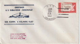 16043  GREATING US SUBMARINE ARGONAUT - SOUS-MARIN - Naval Post