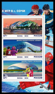 2024 Russia 3v Strip+Tab 10 Years Of The XXII Olympic Winter Games In Sochi 18,50 € - Inverno 2014: Sotchi