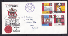 Antigua - 300 Years Of Parliament Illustrated FDC - 1960-1981 Ministerial Government