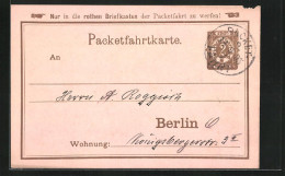 Vorläufer-AK Packetfahrtkarte, Private Stadtpost Berlin  - Sellos (representaciones)