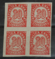 SPAIN 1938, Figure, 4-block, Imperf, MNH** - Unused Stamps