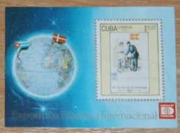 CUBA 1987, Hafnia 87, Postman, Philatelic Exhibitions, Mi #B100, Souvenir Sheet, Used - Expositions Philatéliques