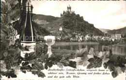 72073969 Cochem Mosel Weinort Mit Burg Weinflasche Glas Weinrebe Trinkspruch Coc - Cochem