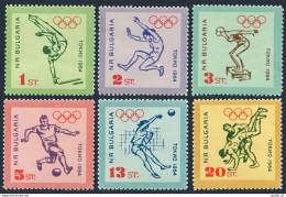 Bulgaria 1366-1371,B27,MNH.Mi 1488-93,Bl.14. Olympics Tokyo-1964.Gymnast,Soccer, - Unused Stamps