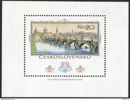 Czechoslovakia 2196 Sheet,MNH. Mi Bl.36. PRAGA-1978.Old Town,Charles Bridges.Art - Nuevos