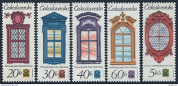 Czechoslovakia 2103-2107, MNH. Mi 2364-2368. Prague Renaissance Windows, 1977. - Nuevos