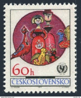 Czechoslovakia 1785 Black,MNH.Michel 2039y. UNICEF,25th Ann.1971.Folk Art. - Unused Stamps