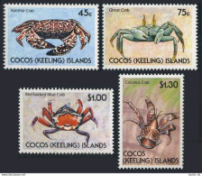 Cocos Isls 212-215, MNH. Michel 224-227. Crabs 1990. Xanthid, Ghost,Mud,Coconut. - Kokosinseln (Keeling Islands)