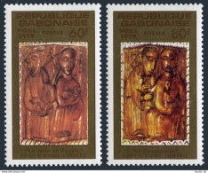 Gabon 421-422,MNH.Michel 685-686. Christmas.Painting From St Michael's Church. - Gabon (1960-...)