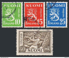 Finland 302-305, Used. Michel 403-406. Arms Of Republic, Wood-chopper, 1952. - Used Stamps