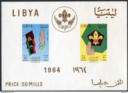 Libya 253a Sheet,lightly Hinged.Michel Bl.7. New Boy Scout Headquarters,1964. - Libya