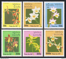 Laos 1322-1327, 1328, MNH. Orchids 1997. - Laos