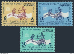 Kuwait 244-246, Hinged. Mi 234-236. UNESCO, Historic Monuments In Nubia, 1964. - Koweït