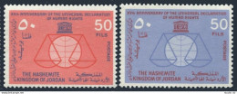 Jordan 405-406, MNH. Mi 395A-396A. Declaration Of Human Rights, 15th Ann. 1963. - Jordan