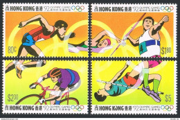 Hong Kong 624-626, 628, MNH. Mi 645-648, Bl.21. Olympics Barcelona-1992. Running - Ungebraucht