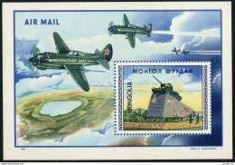 Mongolia C172, MNH. Mi Bl.93. Revolutionary Mongolia Monument,1983. Tank,planes. - Mongolië