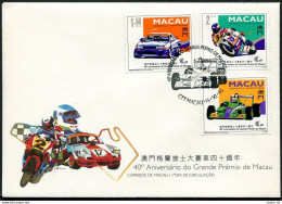 Macao 715-717,FDC. Mi 743-745. Macao Grand Prix,40th Ann.1993. Cars,motorcycles. - FDC