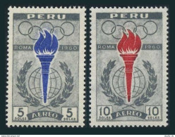 Peru C172-C173, MNH. Michel 605-606. Olympics Rome-1960. - Perù