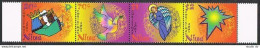 Niue 765-768a Strip, MNH. Mi 968-971. Christmas 2001. Magi, Dove, Angel, Star. - Niue