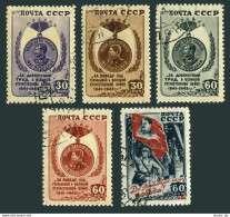 Russia 1021-1025 Bl./25, CTO. Mi 1003-1007. WW II. Victory Medals, Stalin. 1946. - Used Stamps