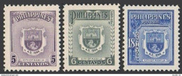 Philippines 557-559, MNH. Michel 525-527. Arms Of Manila, 1941. - Philippines