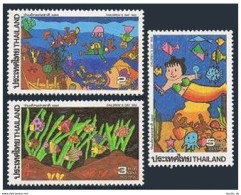 Thailand 1434-1436, MNH. Michel 1460-1462. Children Day 1992. Drawing. - Thaïlande