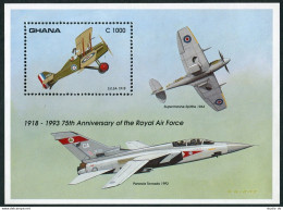 Ghana 1565,MNH.Mi 1831 Bl.224. Aviation,1993. S.E.5A 1918, Supermarine Spitfire. - Precancels