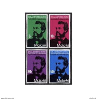 Malawi 281-284, 284a Sheet, MNH. Mi 259-262,Bl.43 Telephone-100. Alexander Bell. - Malawi (1964-...)