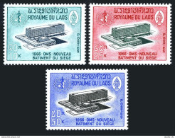 Laos 126-128, MNH. Michel 182-184. New WHO Headquarters, Geneva, 1966. - Laos