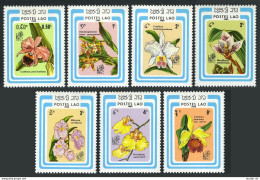 Laos 637-643,644,MNH.Michel 838-844.845 Bl.107. Orchids 1985. - Laos