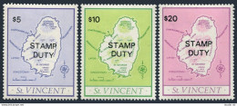 St Vincent AR1-AR3.Michel,MNH. STAMP DUTY,Map 1980. - St.Vincent (1979-...)