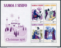 Samoa 445a Sheet, MNH. Mi Bl.12. Christmas 1976.Mary, Joseph,Shepherds,Nativity, - Samoa