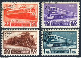 Russia 1411-1414 Print 1949,CTO.Michel 1414-1417 Trains:Trolley Car,Diesel,Steam - Used Stamps