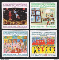 Bulgaria 2172-2176, MNH. Mi 2333-2336,Bl.48. Child's Drawings, 1974. Space,Birds - Unused Stamps