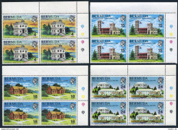 Bermuda 272-275 Blocks/4, MNH. Mi 261-264. Bermuda's Parliament-350. Ship. 1970. - Bermuda