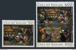 Vatican 968-970,MNH.Michel 1133-1135. Christmas 1994.The Nativity,by Tintoretto. - Neufs
