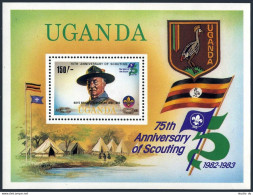 Uganda 380,MNH.Michel 370 Bl.42. Boy Scouts Brigade 1983.Baden-Powell. - Uganda (1962-...)