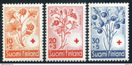 Finland B151-B153,MNH. Mi 499-501. Red Cross-1958. Raspberry,Cowberry,Blueberry. - Unused Stamps